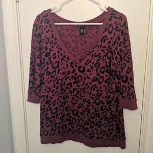 Torrid, 0X animal print 3/4 sleeve top